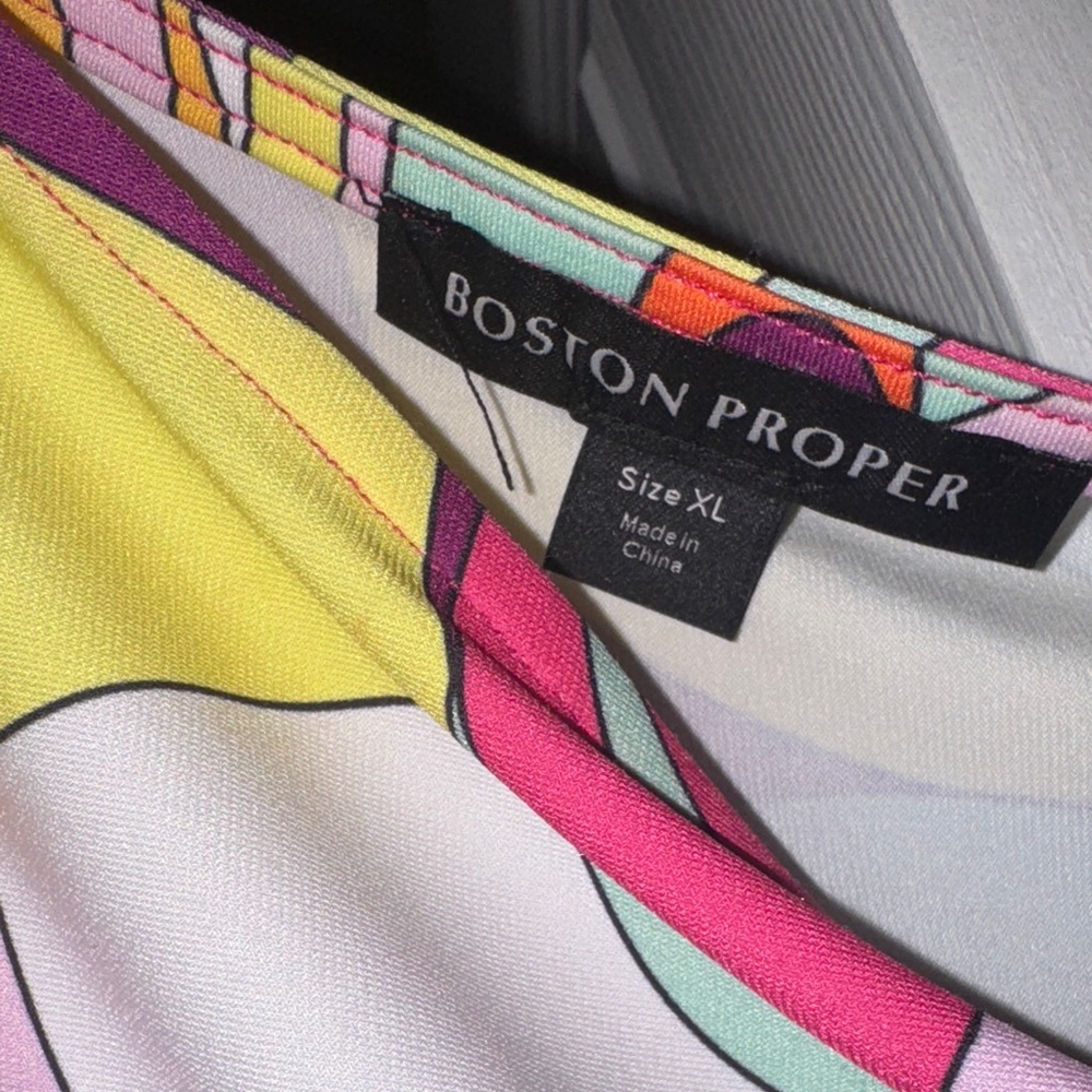 Boston Proper Multicolor One Shoulder Top - Picture 3 of 3